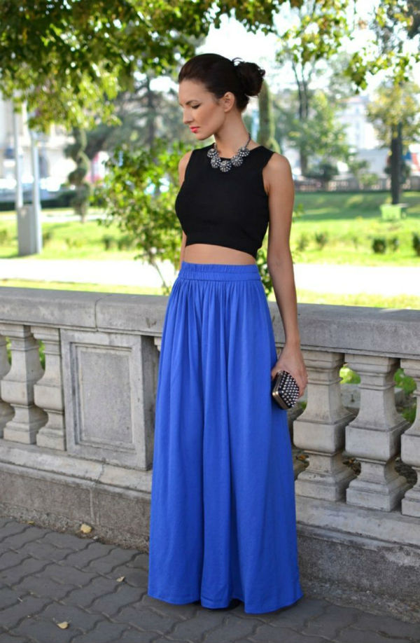 Синяя юбка – модная вещь стильного гардероба (более 40 фото)